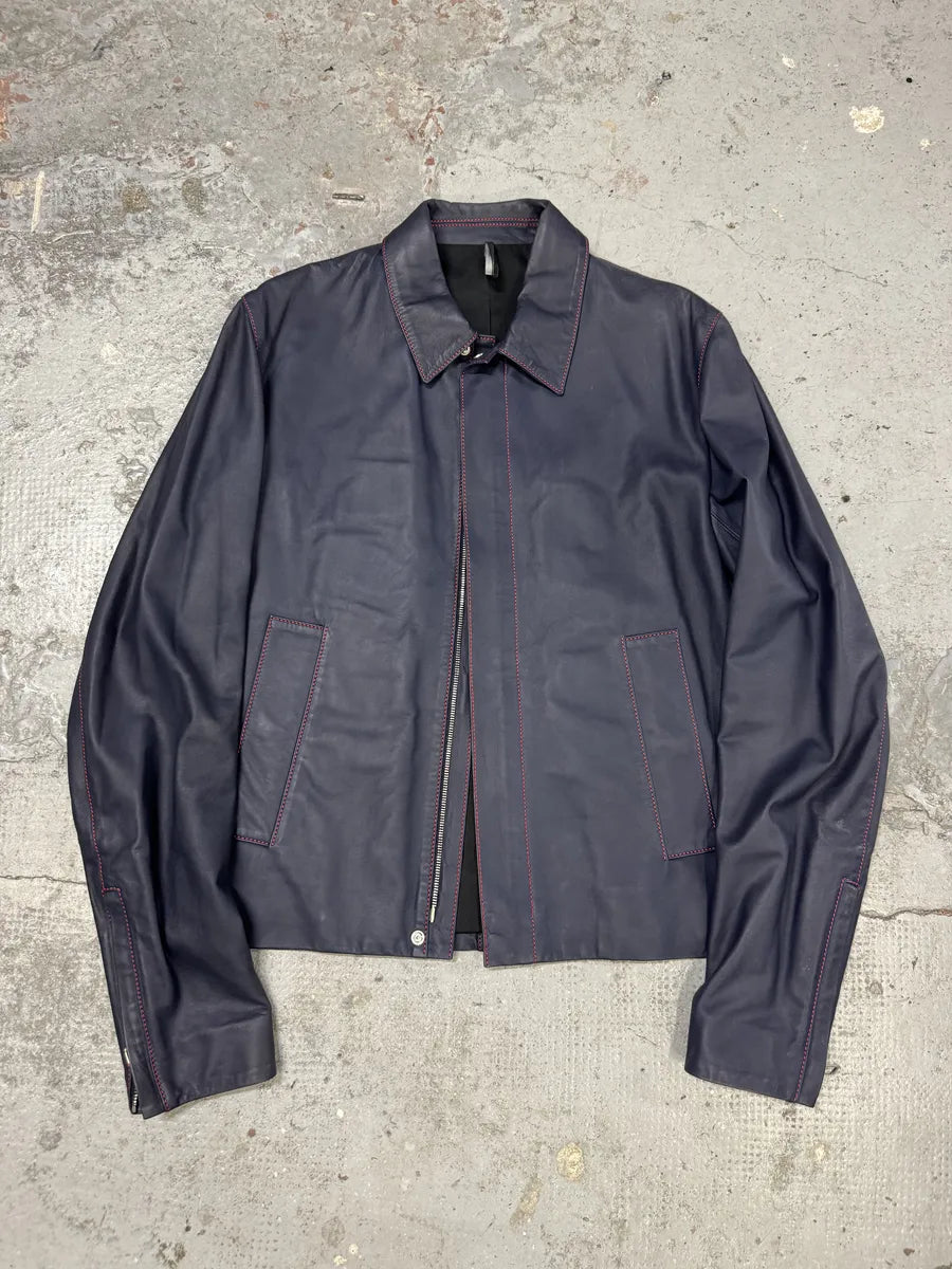 SS2013 Dior Navy Kangaroo Leather Premium Jacket by Kris Van Assche xyQPVCk 4