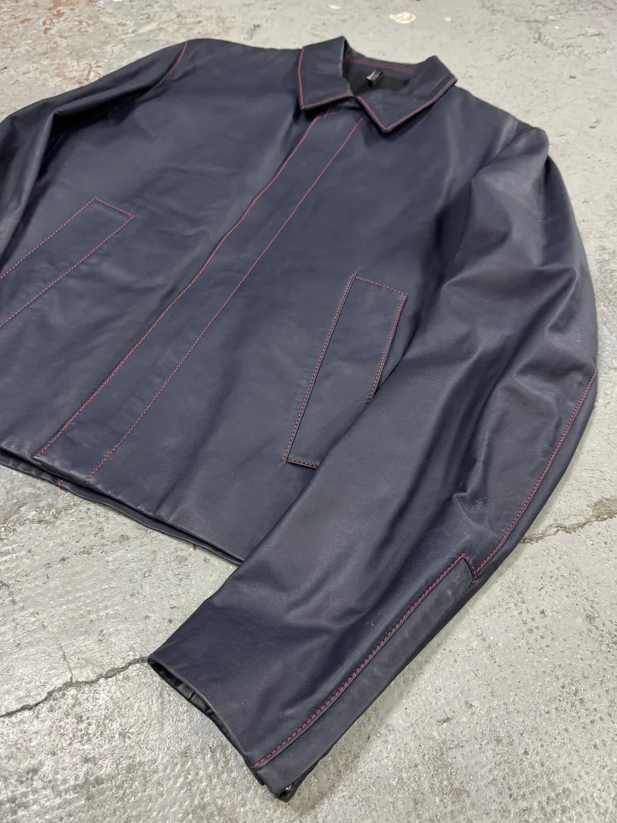 SS2013 Dior Navy Kangaroo Leather Premium Jacket by Kris Van Assche xyQPVCk 5
