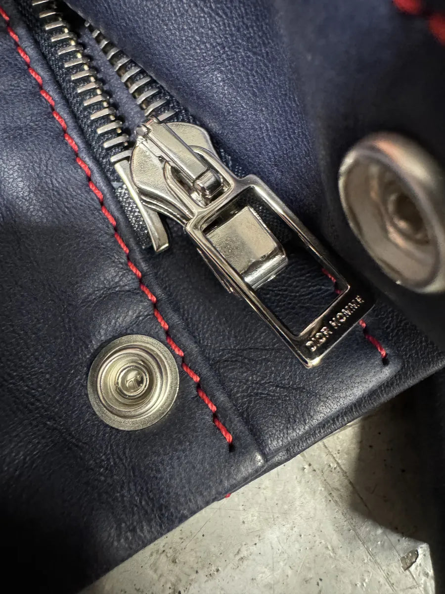 SS2013 Dior Navy Kangaroo Leather Premium Jacket by Kris Van Assche xyQPVCk 9