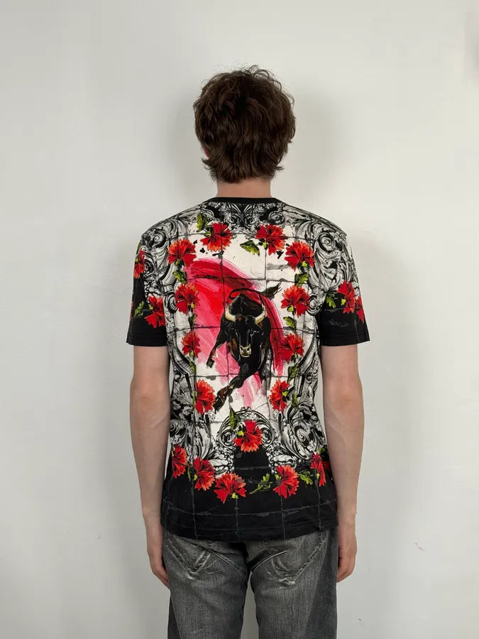 SS2015 Dolce & Gabbana Bull Corrida Rose T-Shirt zZKRSws 2