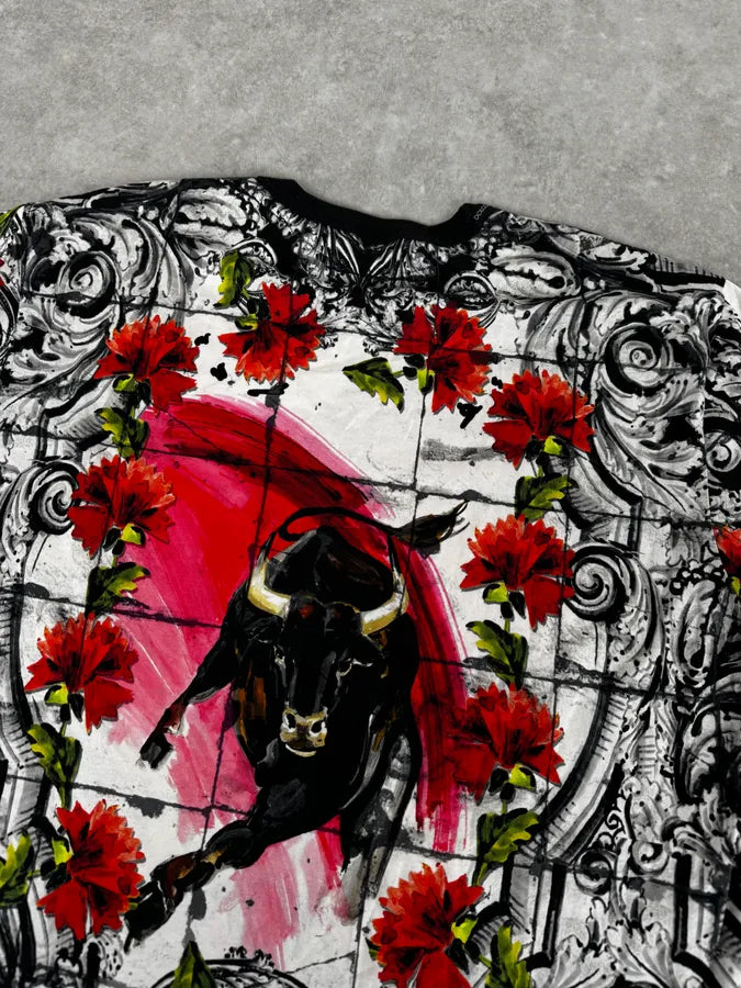 SS2015 Dolce & Gabbana Bull Corrida Rose T-Shirt zZKRSws 6