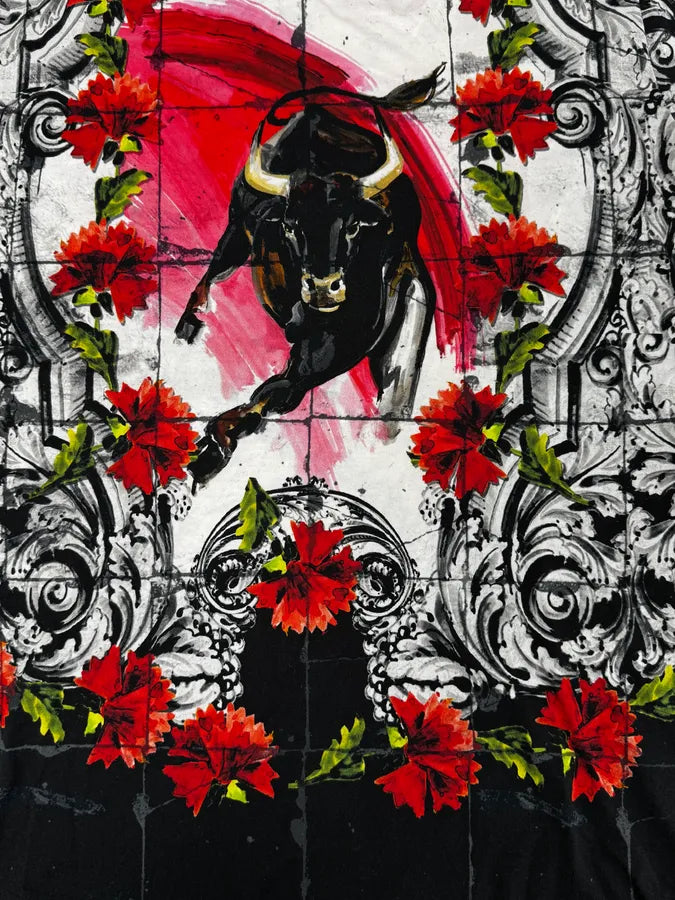 SS2015 Dolce & Gabbana Bull Corrida Rose T-Shirt zZKRSws 8