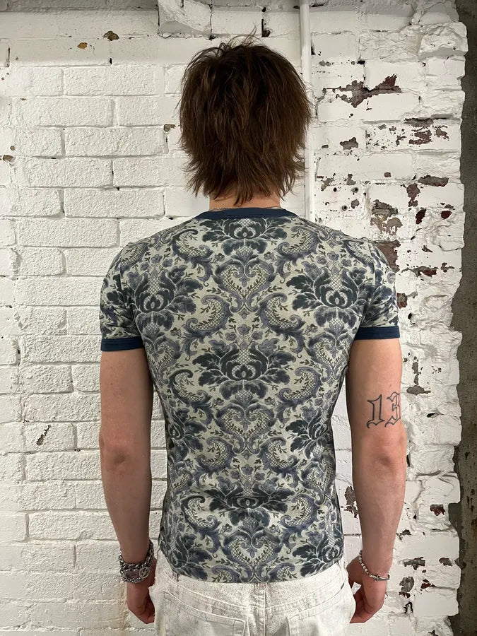 SS2013 Dolce & Gabbana Damask Marie Navy T-Shirt NixXeWl 2