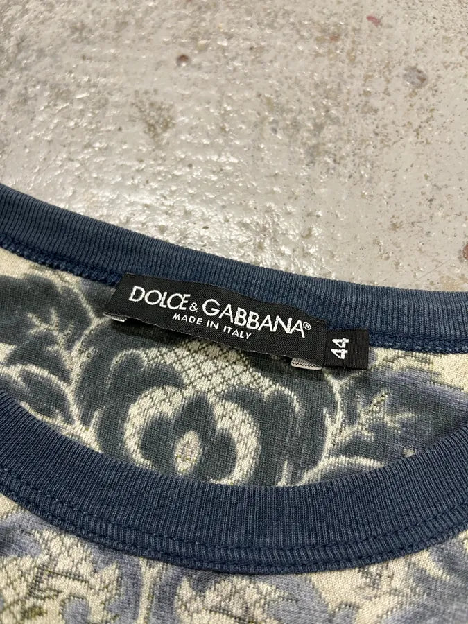 SS2013 Dolce & Gabbana Damask Marie Navy T-Shirt NixXeWl 6
