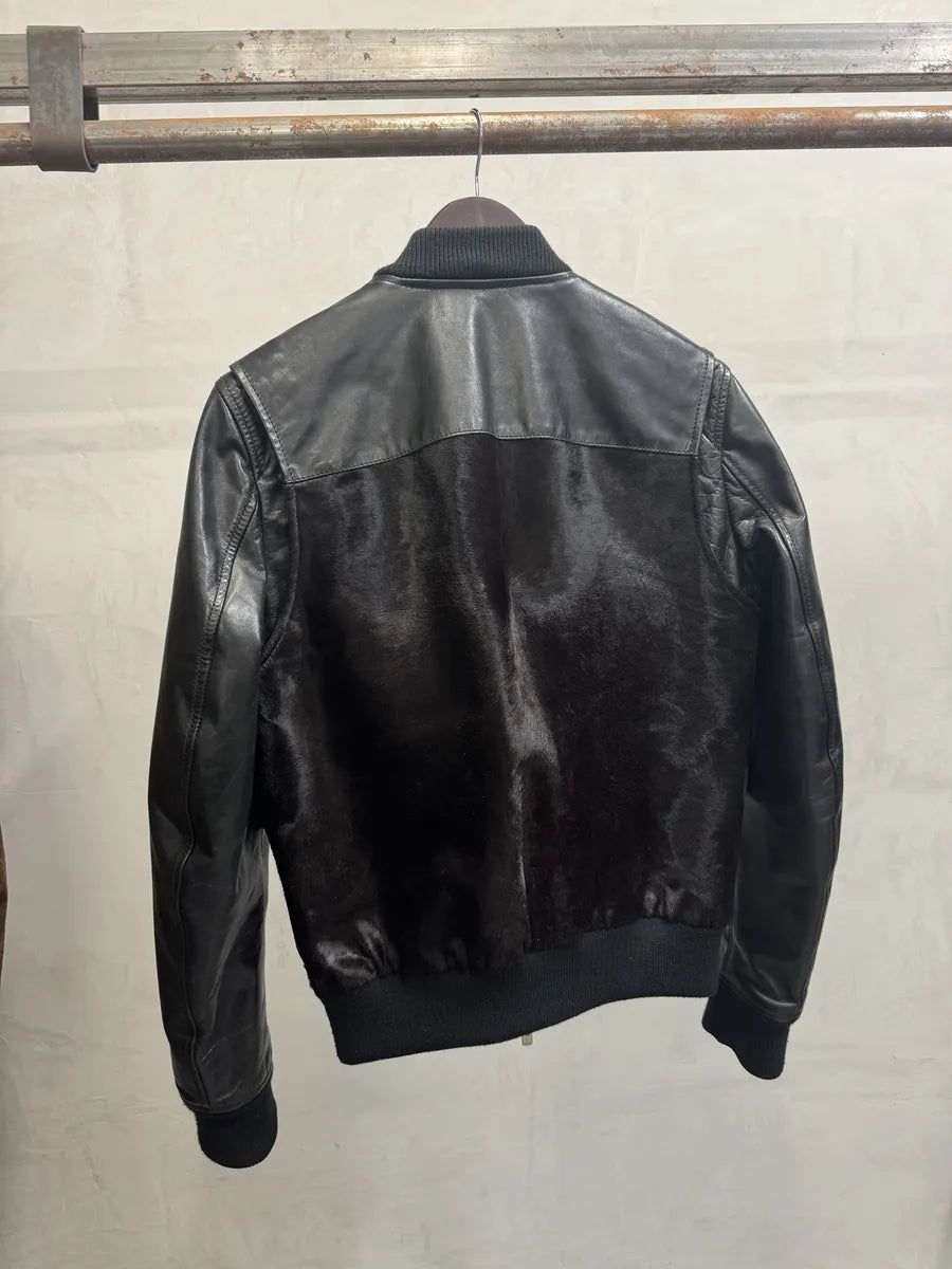 SS2013 Dsquared2 Black & Brown Pony Hair Leather Alpha Jacket oSmirIP 5