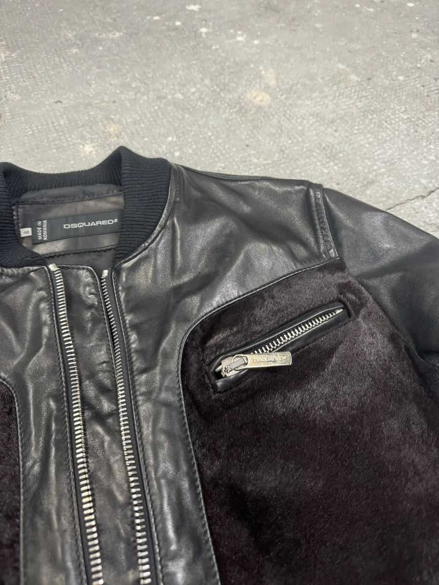 SS2013 Dsquared2 Black & Brown Pony Hair Leather Alpha Jacket oSmirIP 7