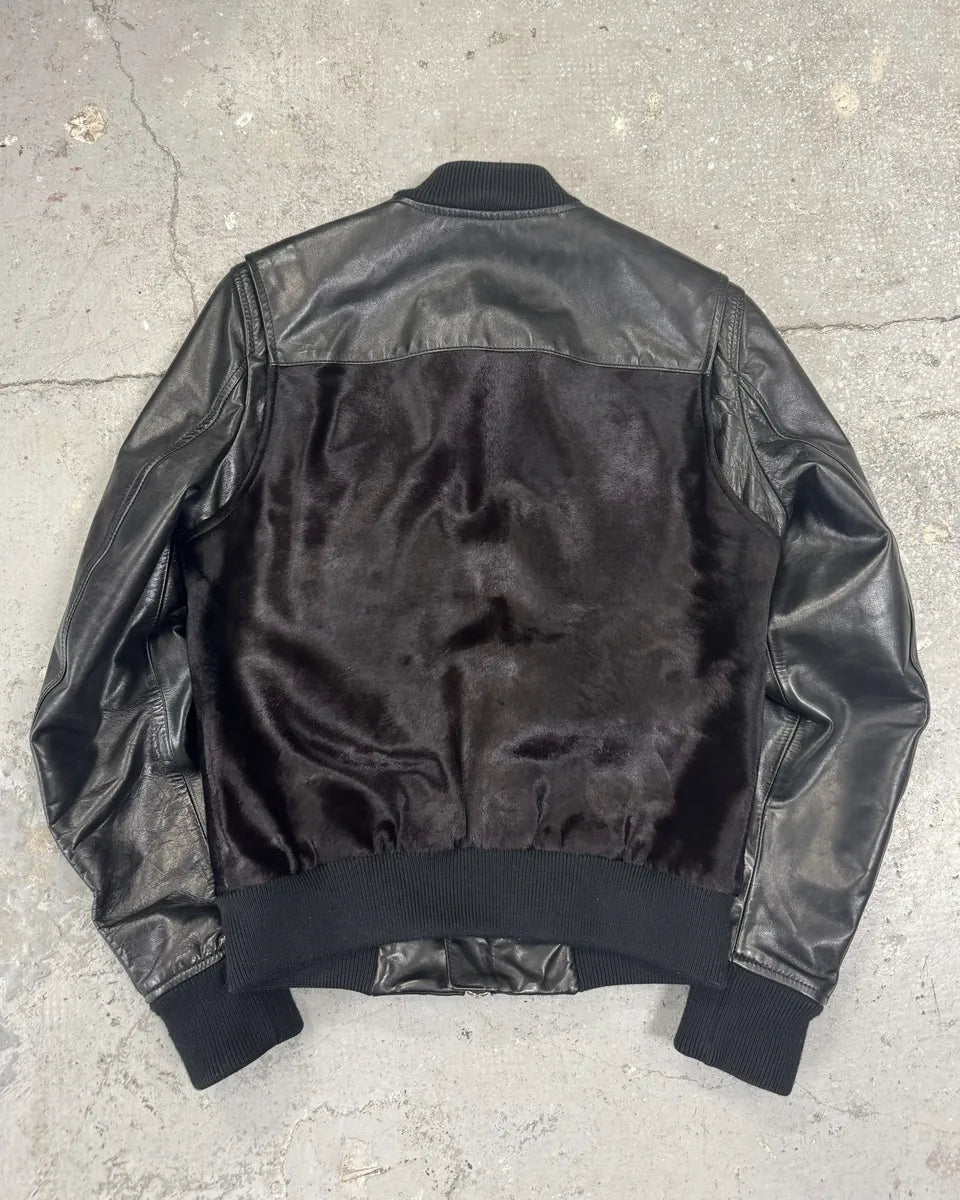 SS2013 Dsquared2 Black & Brown Pony Hair Leather Alpha Jacket oSmirIP 4