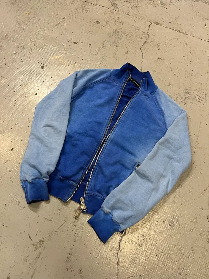 SS2013 Dsquared2 Bleached Gradient Blue Zip-Up Sweater VUZxEIo 3
