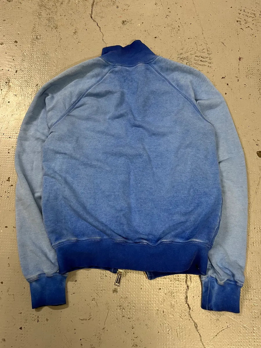 SS2013 Dsquared2 Bleached Gradient Blue Zip-Up Sweater VUZxEIo 4