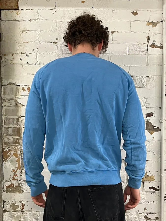SS2013 Dsquared2 Blue Distressed Faded Crewneck Sweater kRSuGuB 2