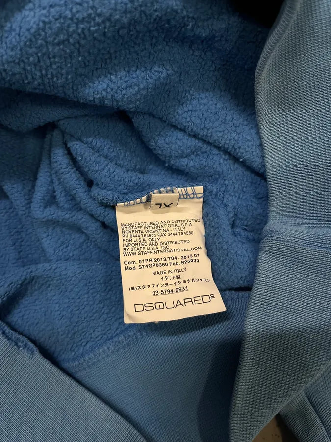 SS2013 Dsquared2 Blue Distressed Faded Crewneck Sweater kRSuGuB 7