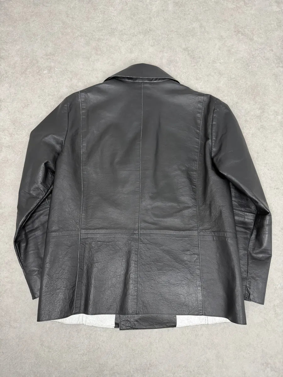 SS2013 Emporio Armani Black Eroded Blazer Officer Jacket xQtgMkx 1