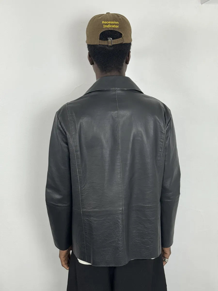 SS2013 Emporio Armani Black Eroded Blazer Officer Jacket xQtgMkx 3