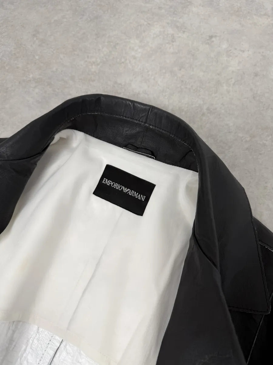 SS2013 Emporio Armani Black Eroded Blazer Officer Jacket xQtgMkx 9