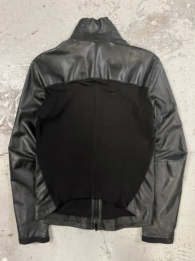 SS2013 Emporio Armani Black Leather Jacket kdJENHo 6