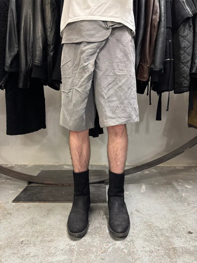 SS2013 Emporio Armani Grey Silk Linen Short SuVTPcH 0