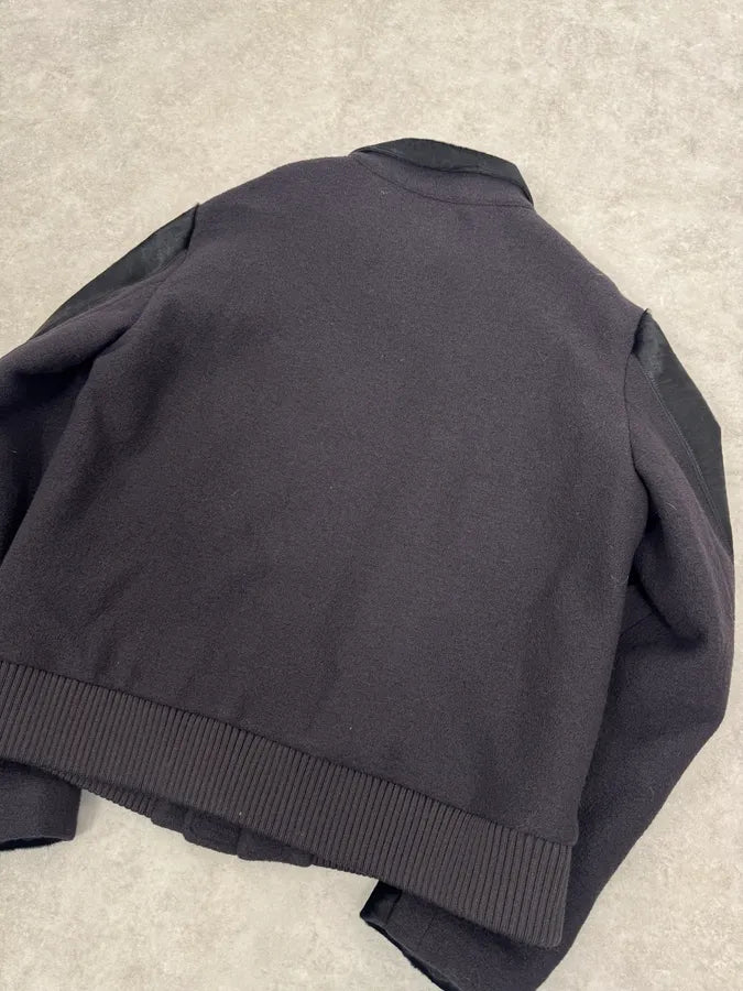 SS2013 Emporio Armani Grey Wool & Black Pony Hair Jacket fLlFrRL 8