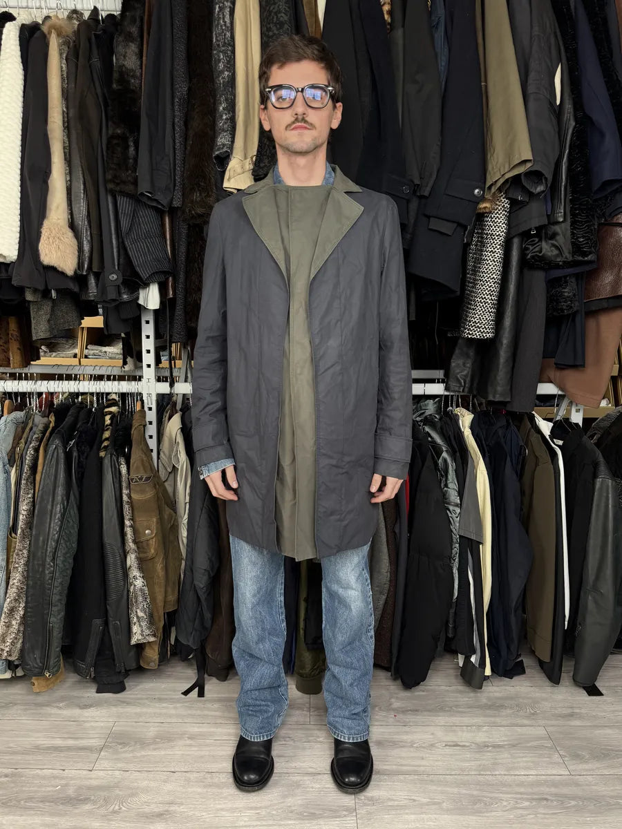 SS2013 Emporio Armani Navy Military Green Layering Trench Coat MAxwpvP 1