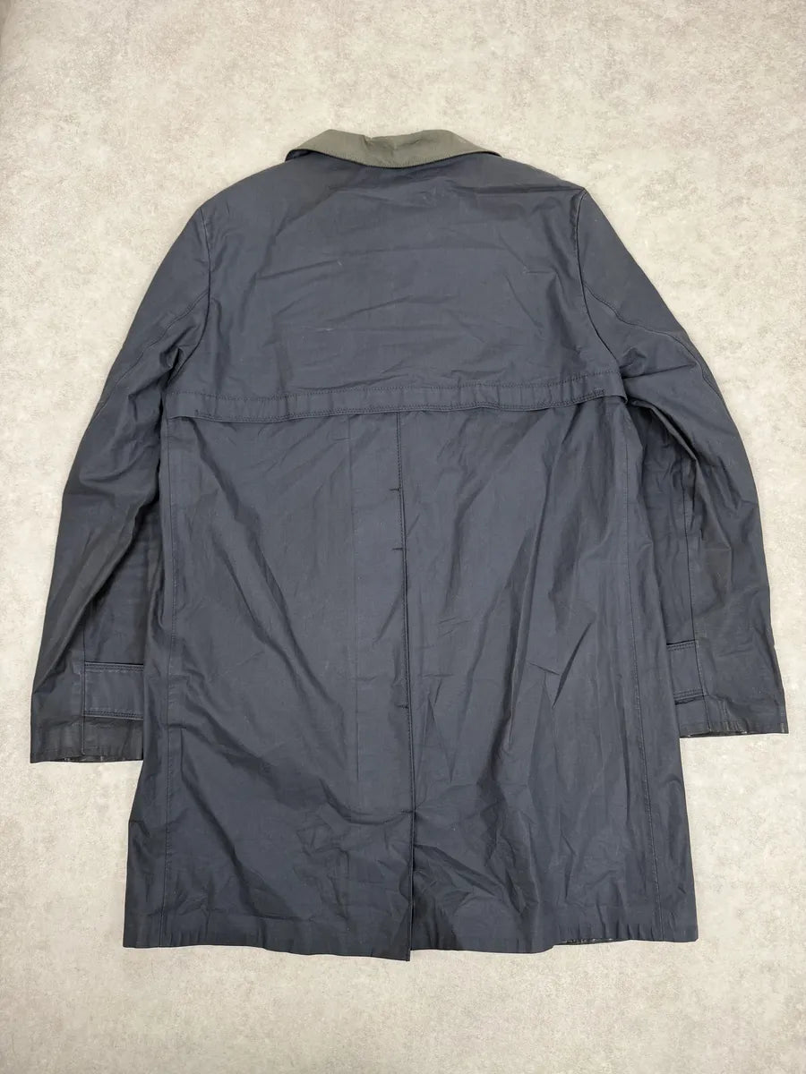 SS2013 Emporio Armani Navy Military Green Layering Trench Coat MAxwpvP 2