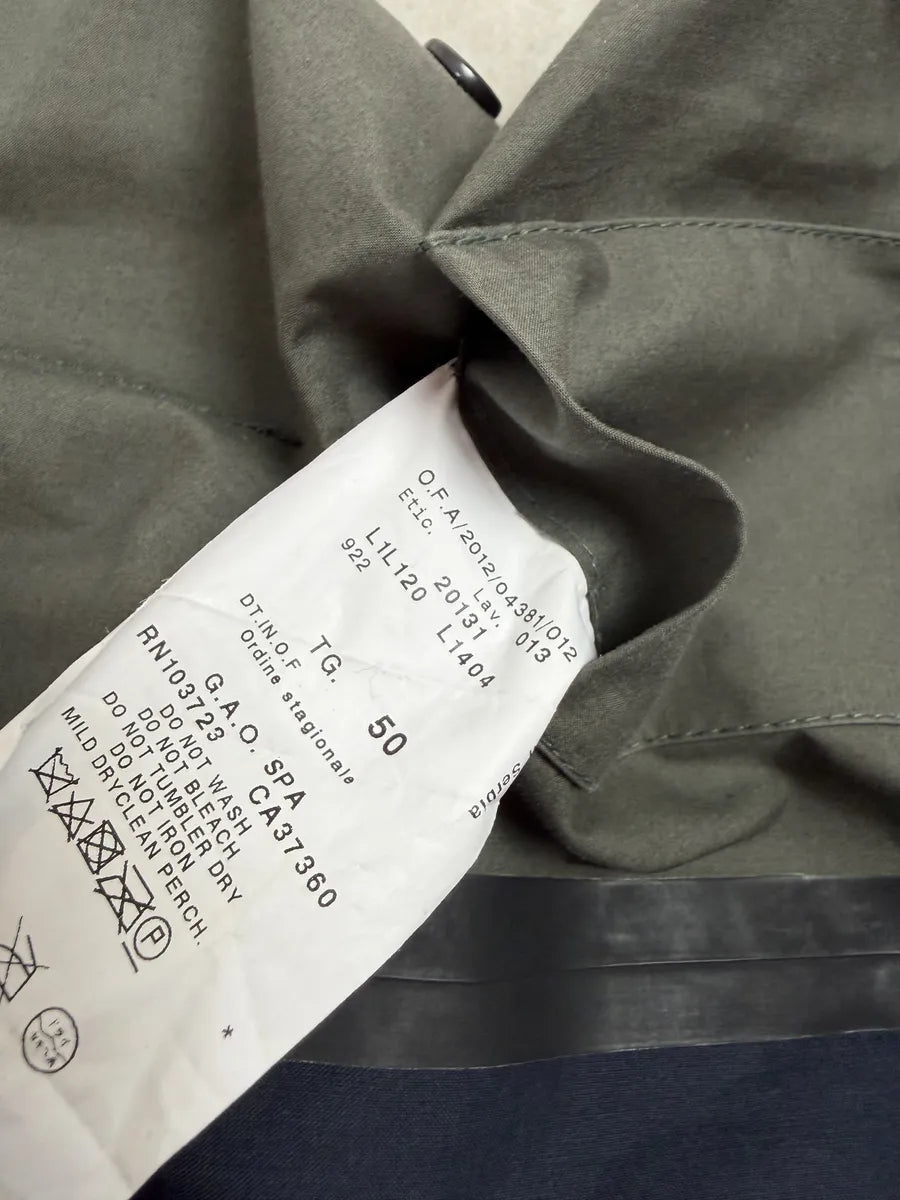 SS2013 Emporio Armani Navy Military Green Layering Trench Coat MAxwpvP 4