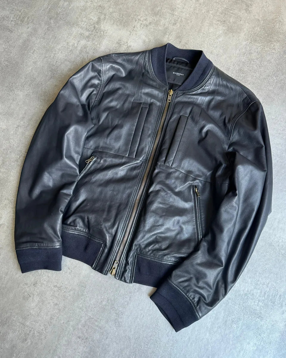 SS2013 Givenchy Black Leather Brut Leather Jacket by Riccardo Tisci HVSIgvK 1