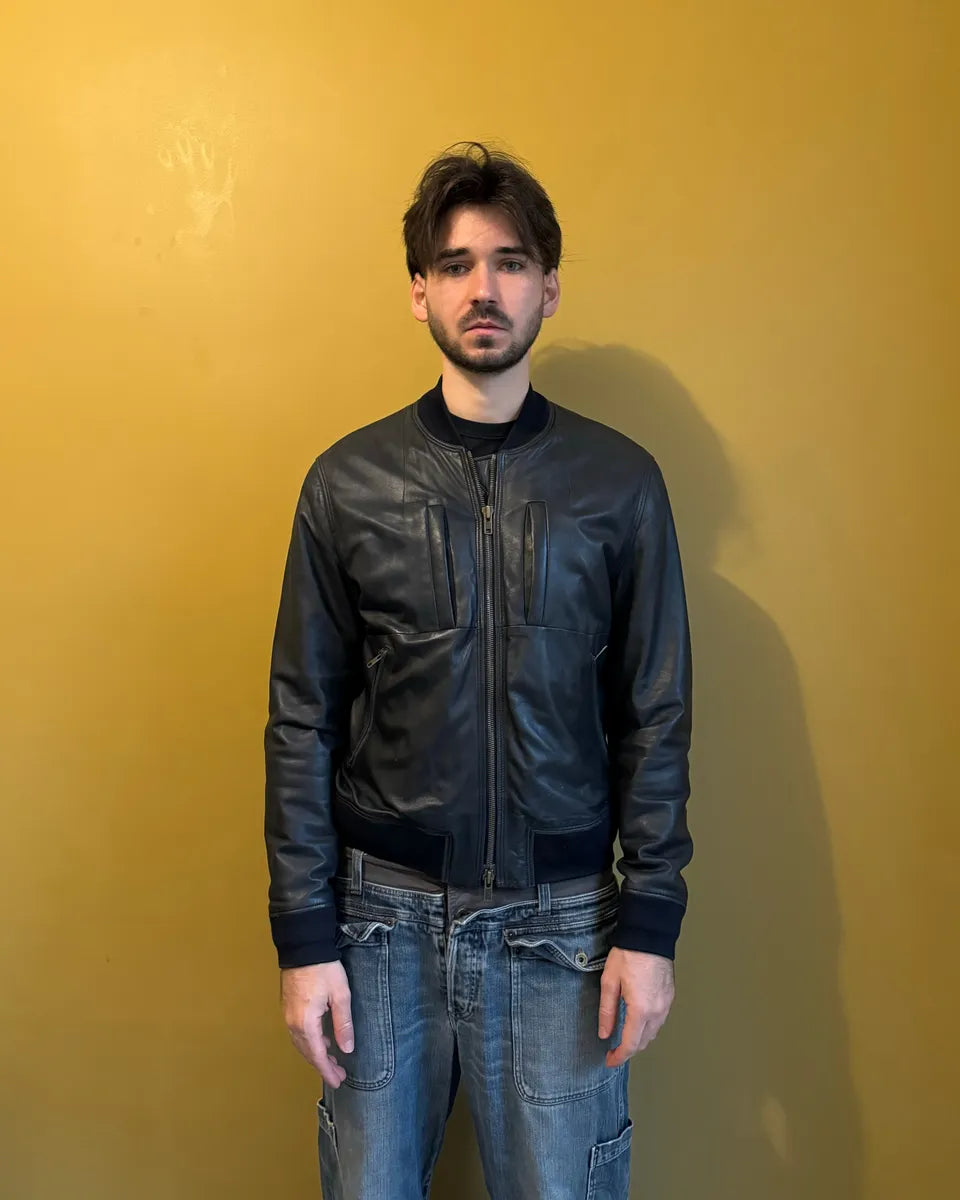 SS2013 Givenchy Black Leather Brut Leather Jacket by Riccardo Tisci HVSIgvK 11