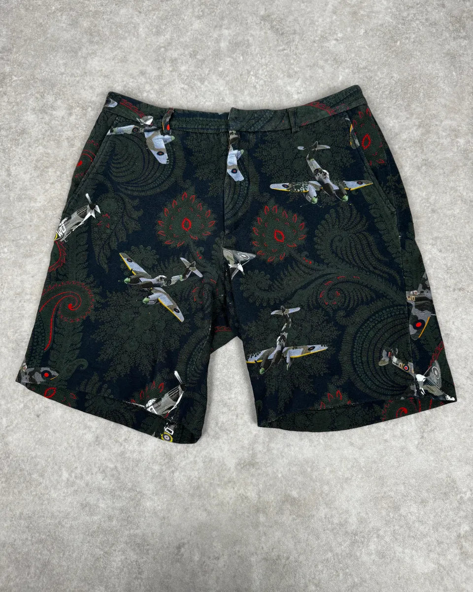 SS2013 Givenchy Green Tropical Planes Shorts by Riccardo Tisci MciqmHB 0