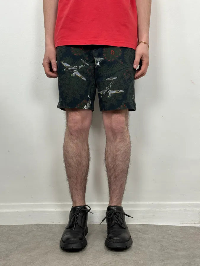 SS2013 Givenchy Green Tropical Planes Shorts by Riccardo Tisci MciqmHB 1