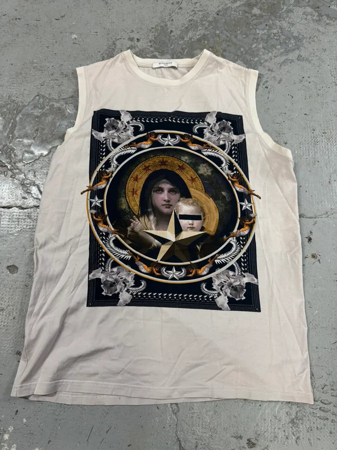 SS2013 Givenchy Madona White Tank Top by Riccardo Tisci CZIRHRZ 1