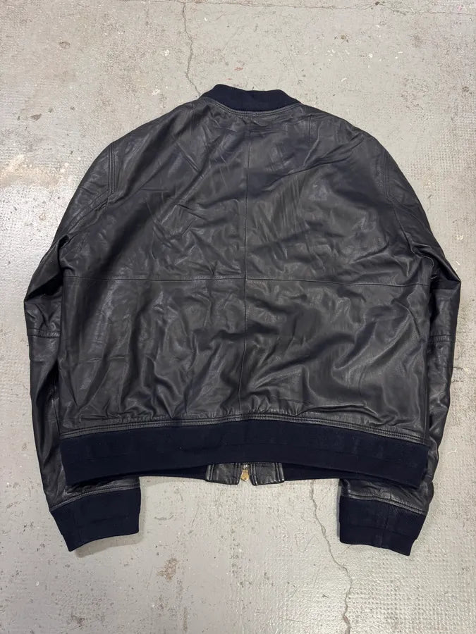 SS2013 Givenchy Navy Lamb Leather Bomber Jacket yEOJDWc 2