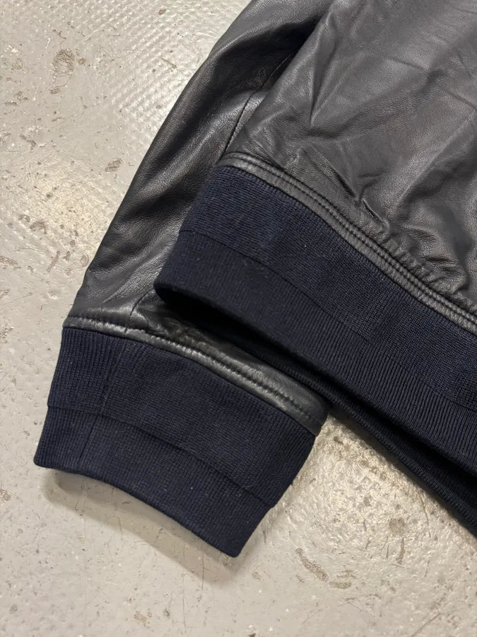 SS2013 Givenchy Navy Lamb Leather Bomber Jacket yEOJDWc 6