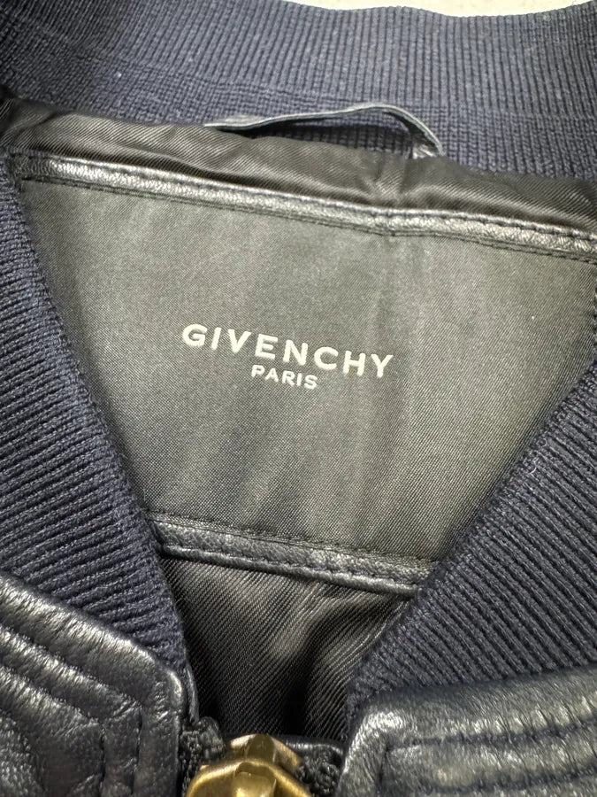 SS2013 Givenchy Navy Lamb Leather Bomber Jacket yEOJDWc 7