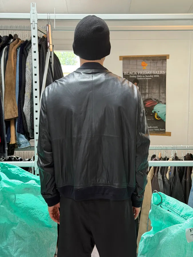SS2013 Givenchy Navy Lamb Leather Bomber Jacket yEOJDWc 4