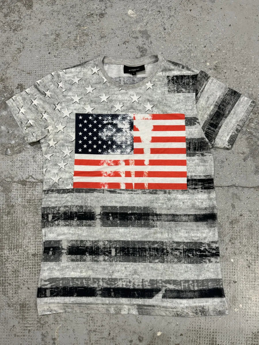 SS2013 Givenchy USA Flag Grey T-Shirt by Riccardo Tisci qSVooAH 0