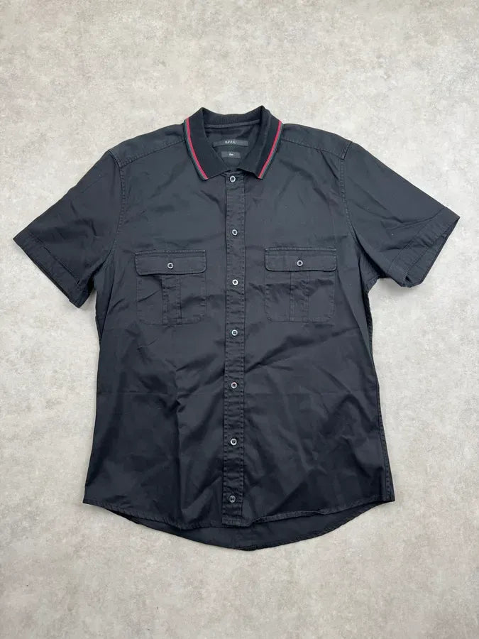 SS2013 Gucci Black Contrast Signature Stripe Shirt jwPjUjw 0