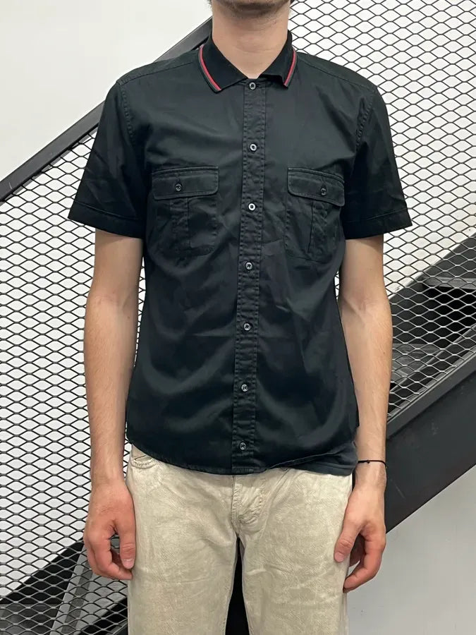 SS2013 Gucci Black Contrast Signature Stripe Shirt jwPjUjw 1