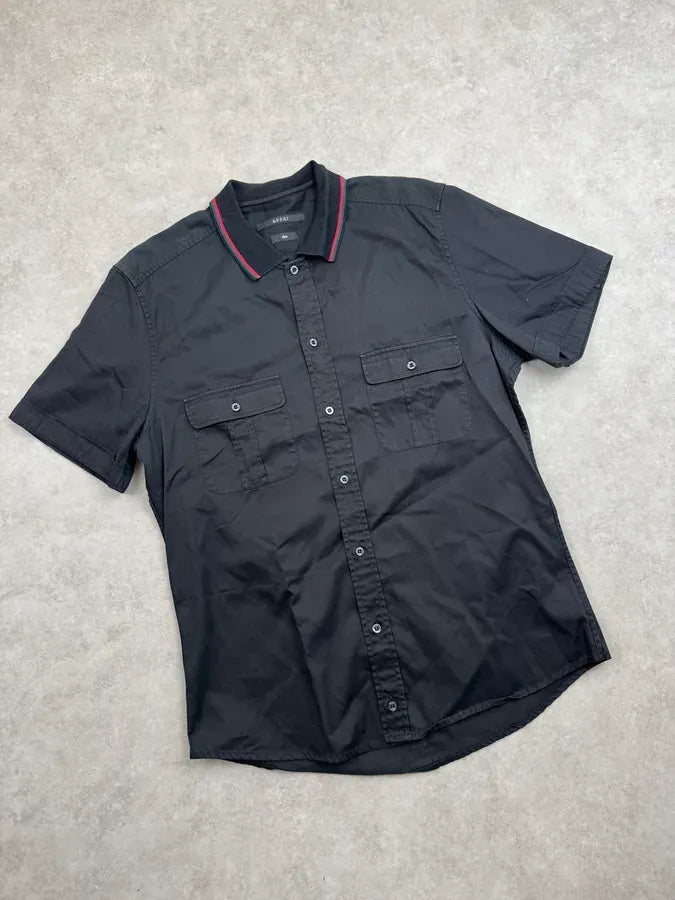 SS2013 Gucci Black Contrast Signature Stripe Shirt jwPjUjw 4