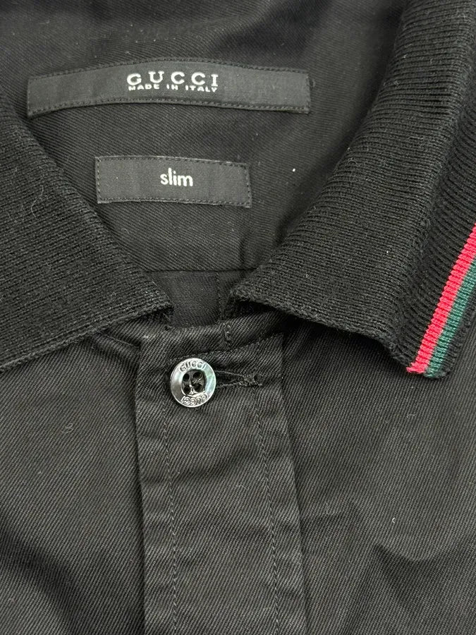 SS2013 Gucci Black Contrast Signature Stripe Shirt jwPjUjw 9