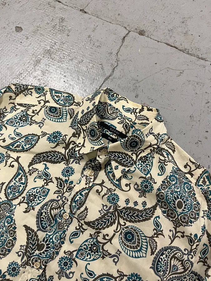 SS2013 Gucci Floral Paisley Beige Shirt sTNbGSG 5