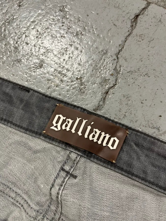 SS2013 John Galliano Grey Denim Distressed Slim Jeans SEdFTdk 11