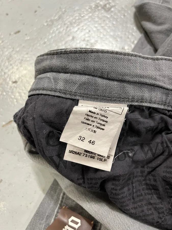 SS2013 John Galliano Grey Denim Distressed Slim Jeans SEdFTdk 12