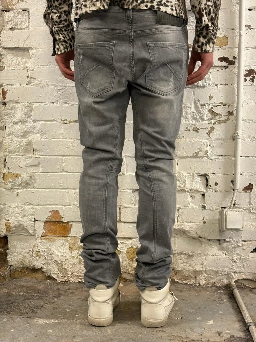 SS2013 John Galliano Grey Denim Distressed Slim Jeans SEdFTdk 3