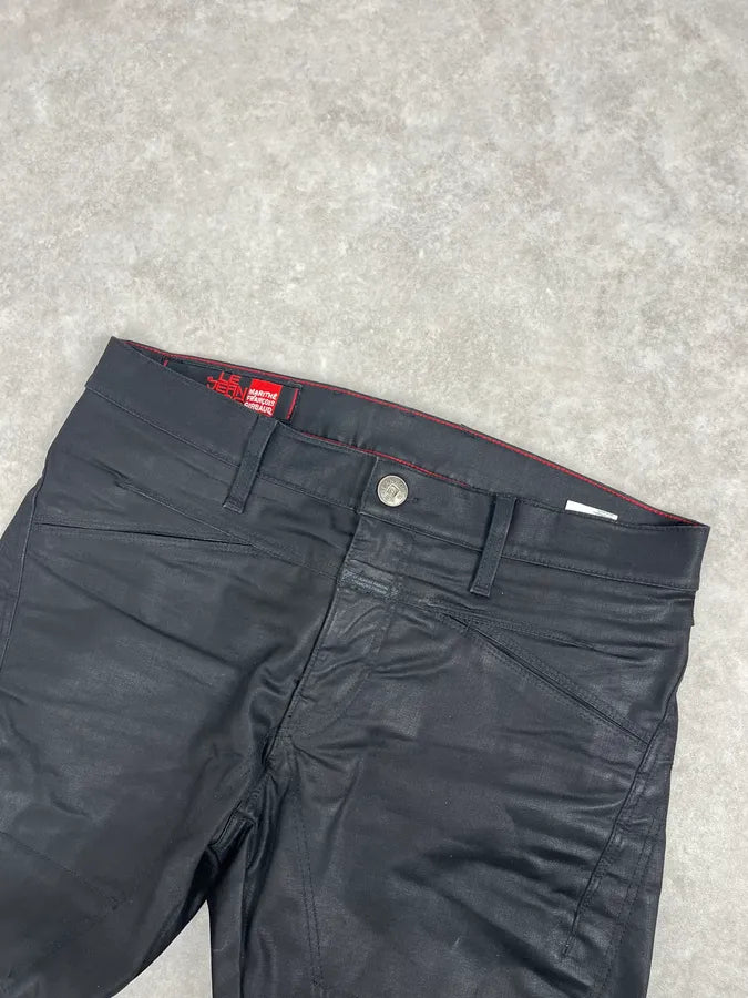 SS2013 Marithé + François Girbaud Black Waxed Slim Denim Jeans UyPNNSK 5