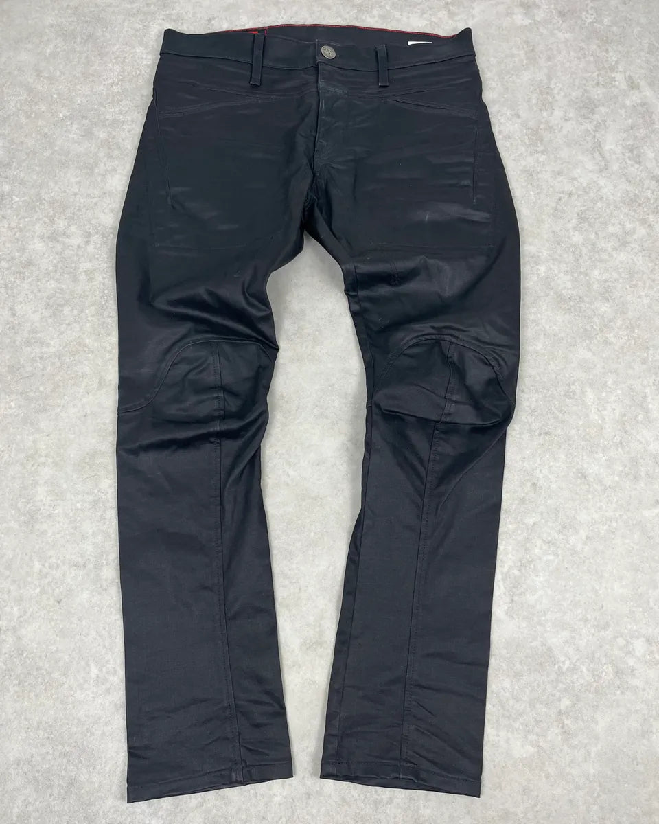 SS2013 Marithé + François Girbaud Black Waxed Slim Denim Jeans UyPNNSK 3