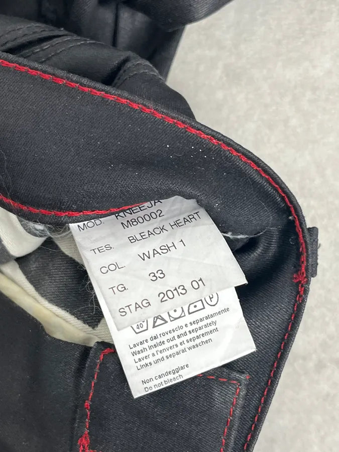 SS2013 Marithé + François Girbaud Black Waxed Slim Denim Jeans UyPNNSK 10