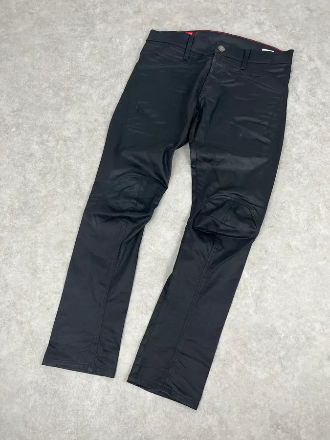 SS2013 Marithé + François Girbaud Black Waxed Slim Denim Jeans UyPNNSK 4