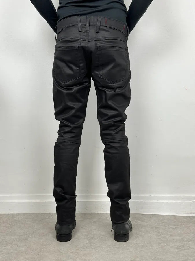SS2013 Marithé + François Girbaud Black Waxed Slim Denim Jeans UyPNNSK 2
