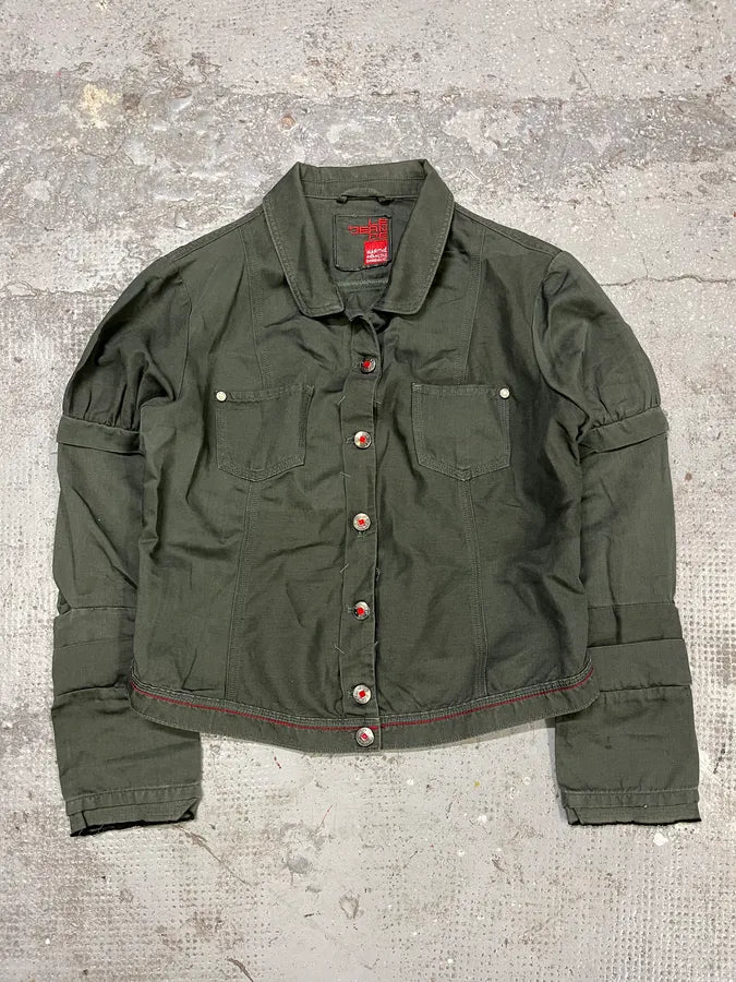 SS2013 Marithé + François Girbaud Green Buttoned Light Jacket KhxRwMk 3