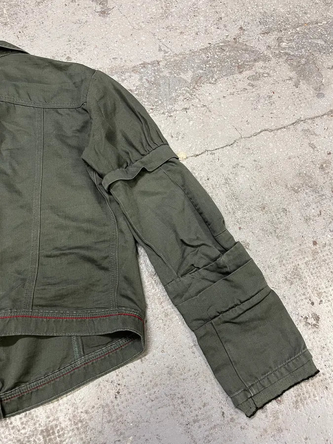 SS2013 Marithé + François Girbaud Green Buttoned Light Jacket KhxRwMk 7