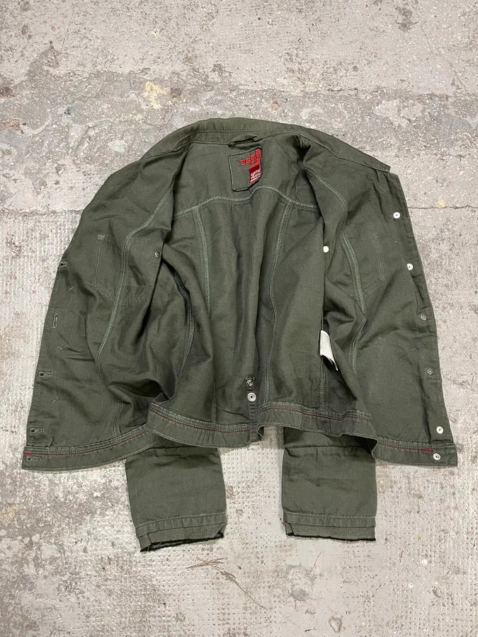 SS2013 Marithé + François Girbaud Green Buttoned Light Jacket KhxRwMk 8